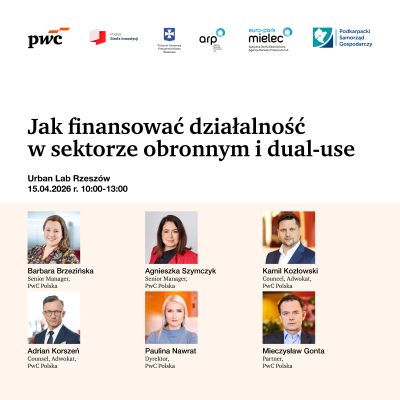 Grafika promująca wydarzenie pn. Jak finansować działalność w sektorze obronnym i dual-use ? praktycznie o dotacjach i zwolnieniach podatkowych